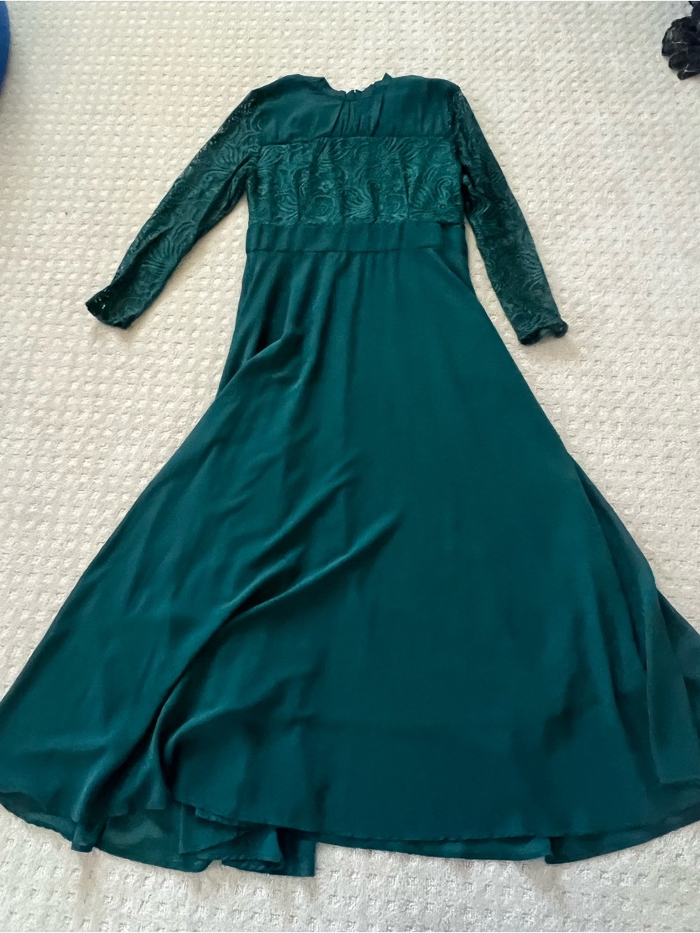 Long Sleeve Emerald Green Women's Dress